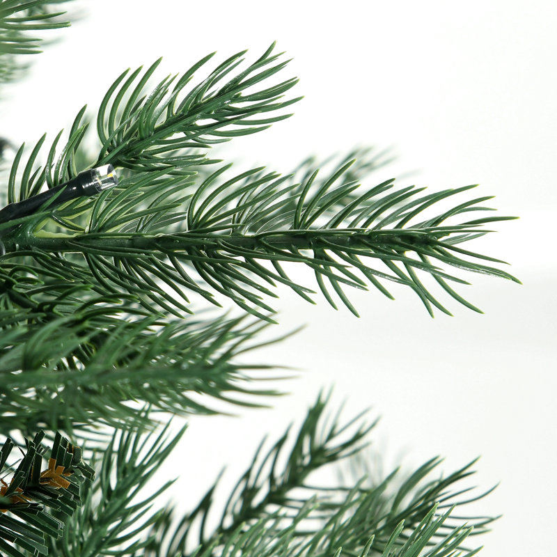 Arbre de Noël artificiel haut 6 pi avec 2328 branches, 400 lumières DEL blanc chaud, ouverture automatique, 8 modes d'éclairage