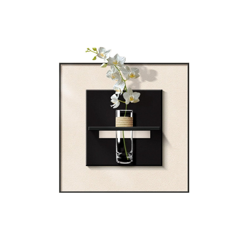 White, Black Square Sandstone Wall art, 19.69" H x 19.69" W