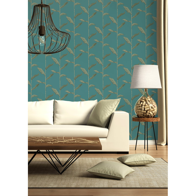 Nomad 10' L x 24" W Wallpaper Roll, Golden Night, Faux Grasscloth