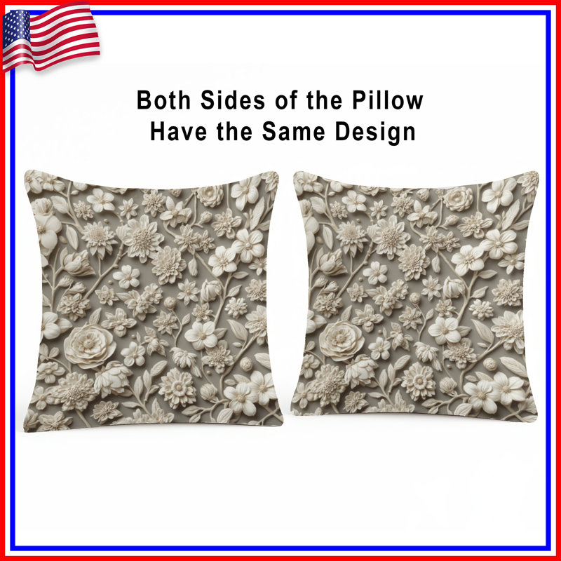 Coussins décoratifs complexes beige, 14 X 14 pouces