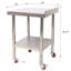 Station de travail robuste en acier inoxydable 24 x 35 1/2 po avec dosseret, tablette inférieure réglable et 4 pour la buanderie et la préparation d'hôtel