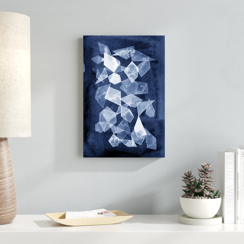 Verre indigo I, H 18 po x l 12 po x P 1,25 po