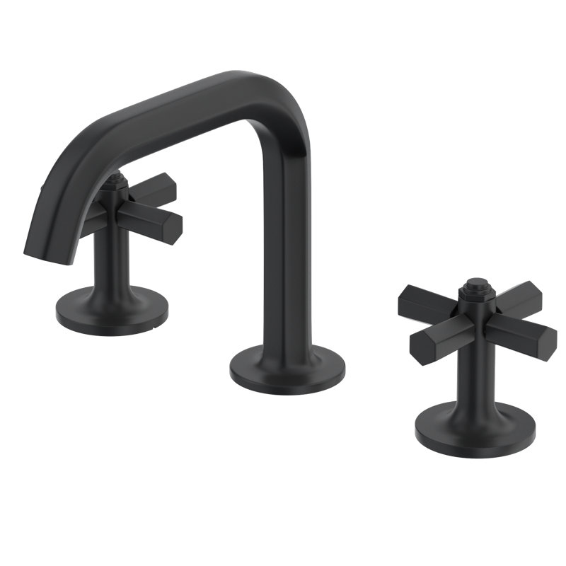 Modelle Widespread Lavatory Faucet With U-Spout, Matte Black