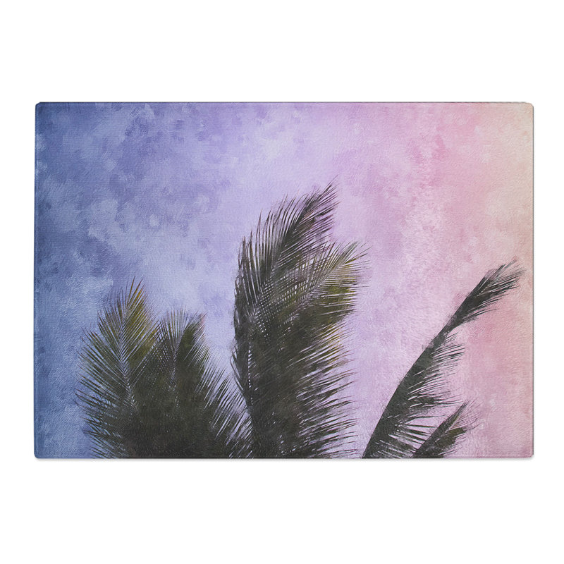 Tempered Glass Palm Tree During Sunset Chopping Board, 20 cm x 28.5 cm