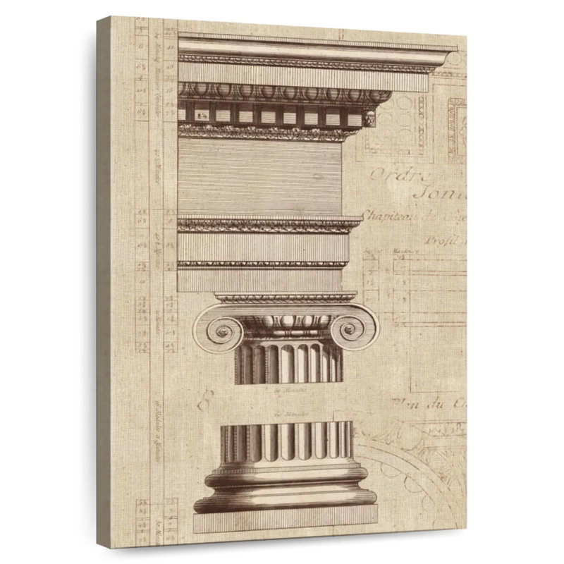 Lilie Architectural Rendering II Burlap Sepia, 51" H x 34" W