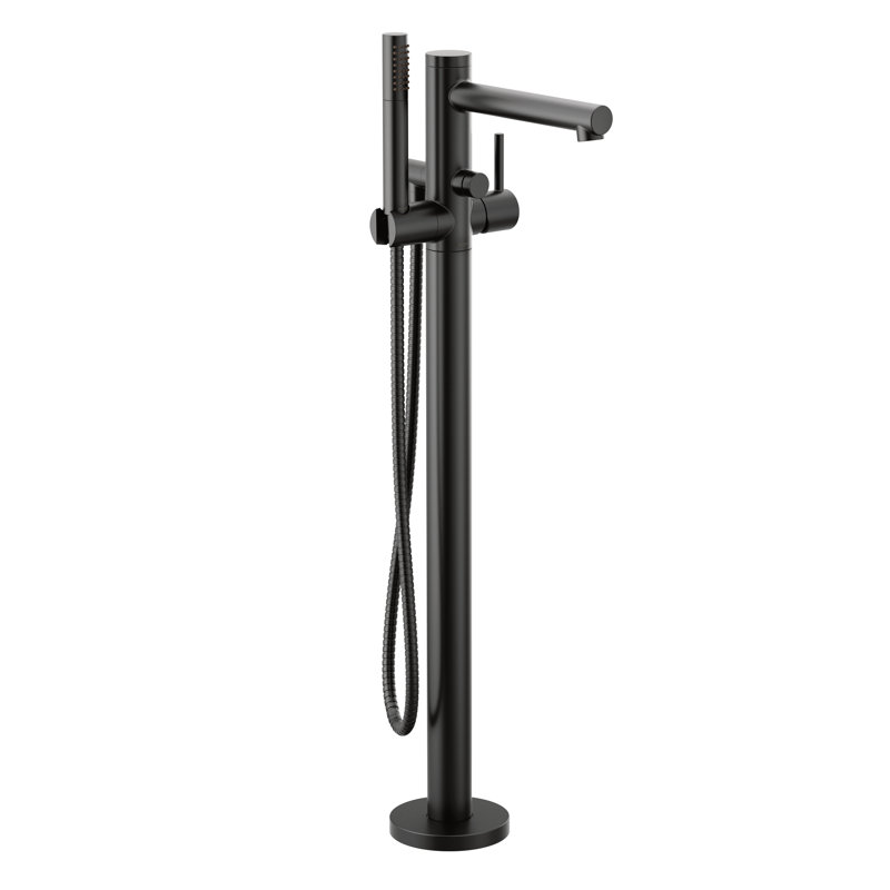 Align Single Handle Floor Mounted with Hand shower, Matte Black