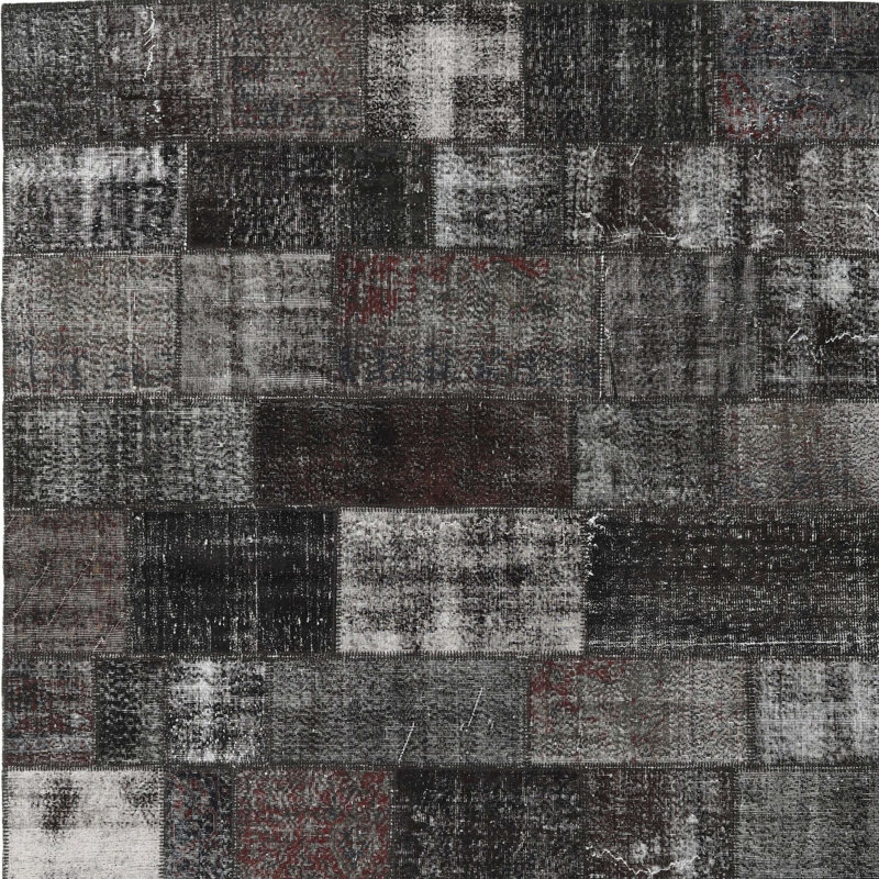 Tapis noir/gris, Carré 8 pi