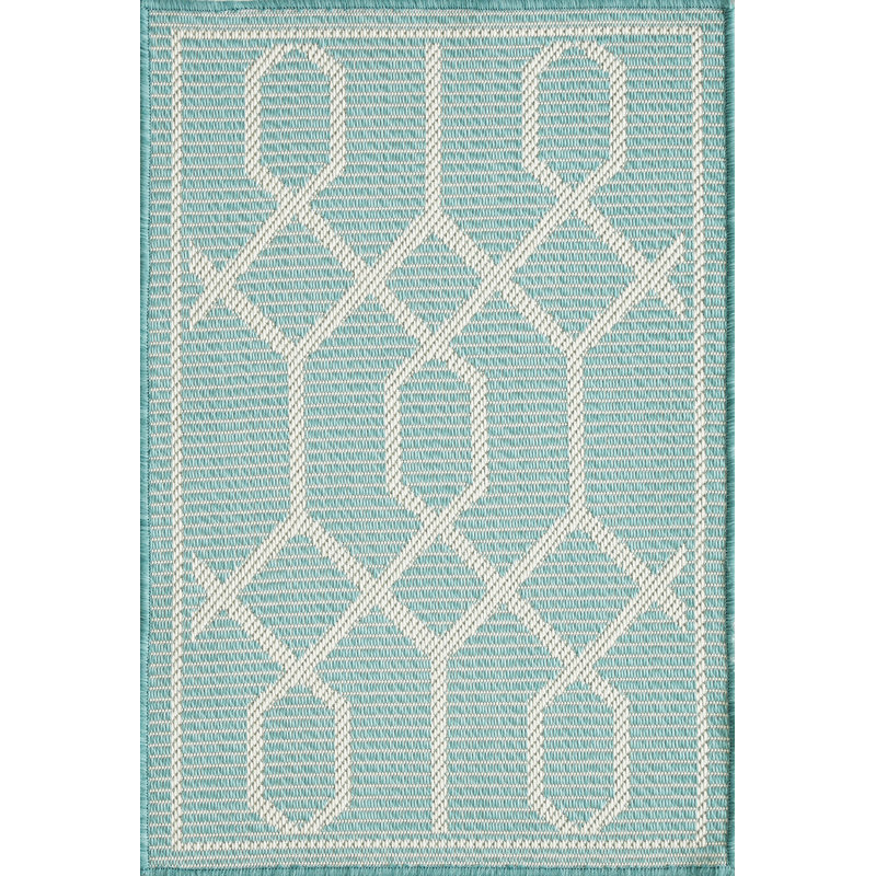 Tapis bleu sarcelle Annie-Jane Chendler, Rectangle 2 pi x 3 pi