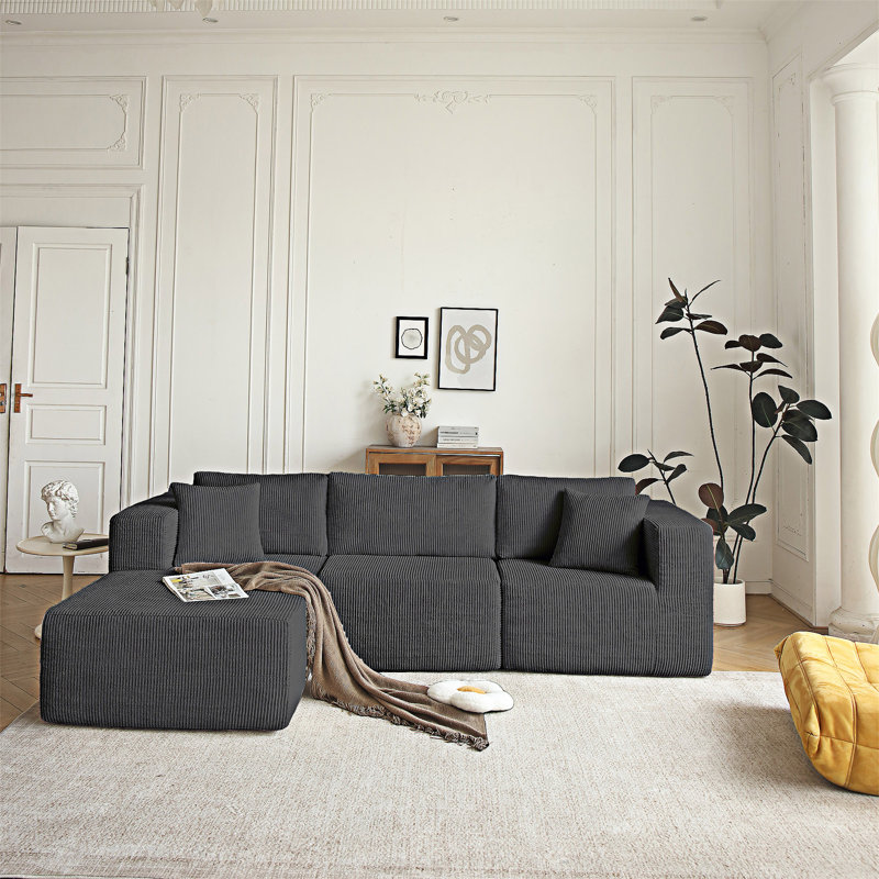 Module Sectional Sofa, Gray, Left Hand Return