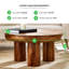 Ambee Solid Wood Chunky Modern Design Round Coffee Table - Modern Rustic Minimalist Design