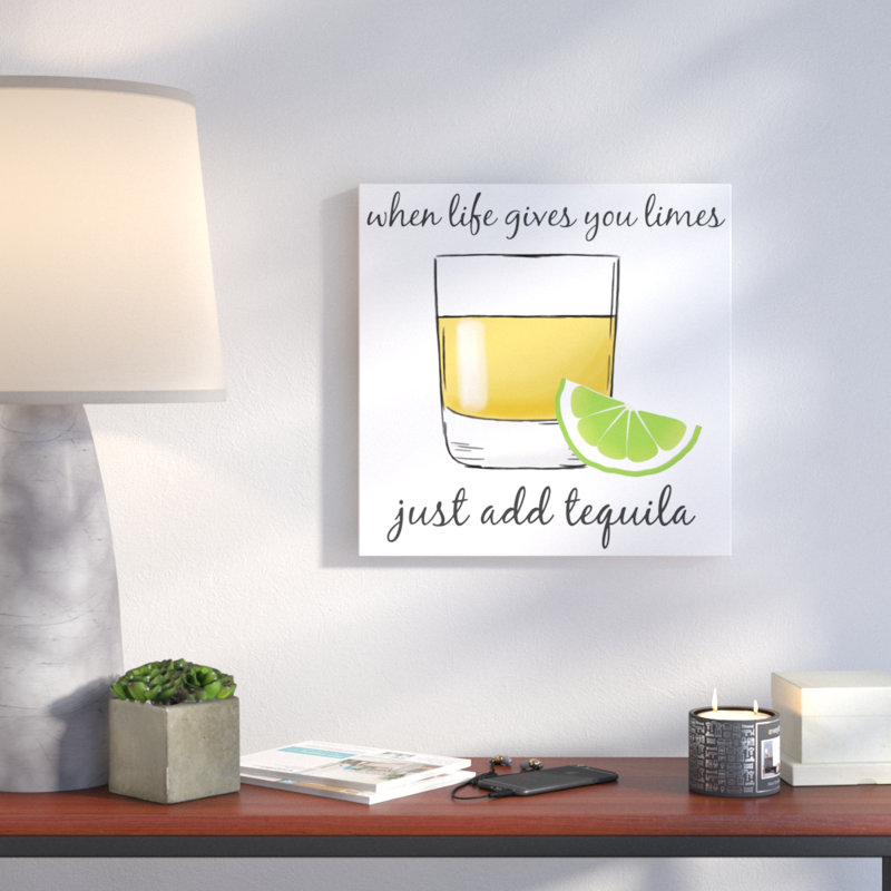« life vous donne limes add tequila », reproduction d’impression sur toile, H 16 po x l 16 po