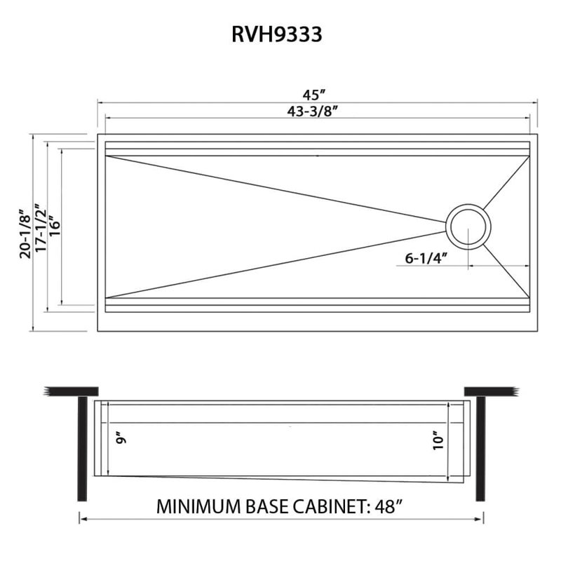 Roma Ledge 45" L x 19" W Undermount Kitchen Sink with Basket Strainer, Brushed Stainless Steel, 2