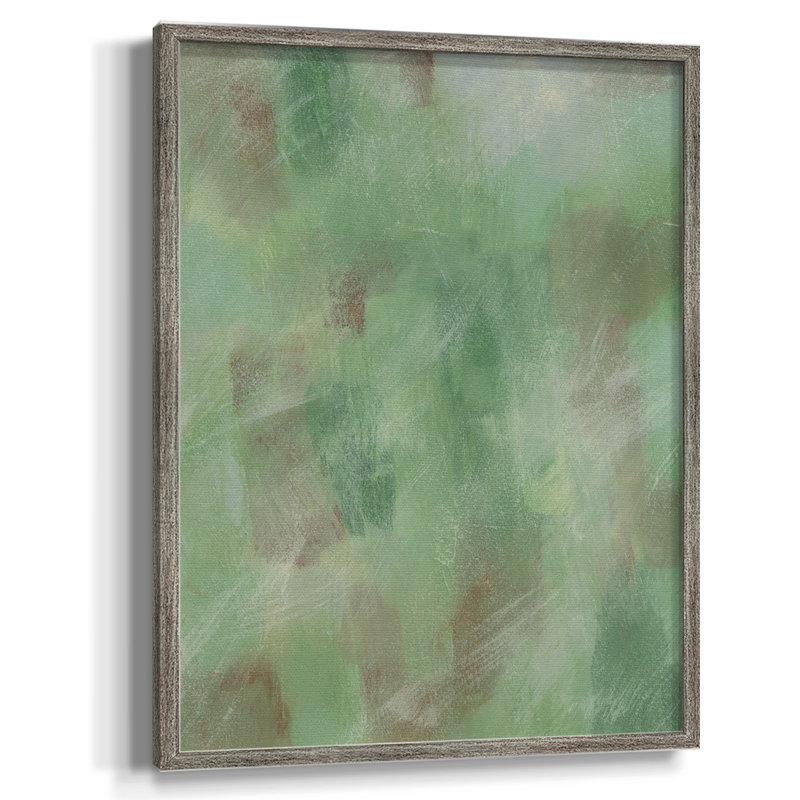 Green Shadows I Framed Print - Solid Wood, 15" H x 12" W