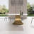 Black Slate Rectangular Dining Table with Stainless Steel Pedestal-470597960