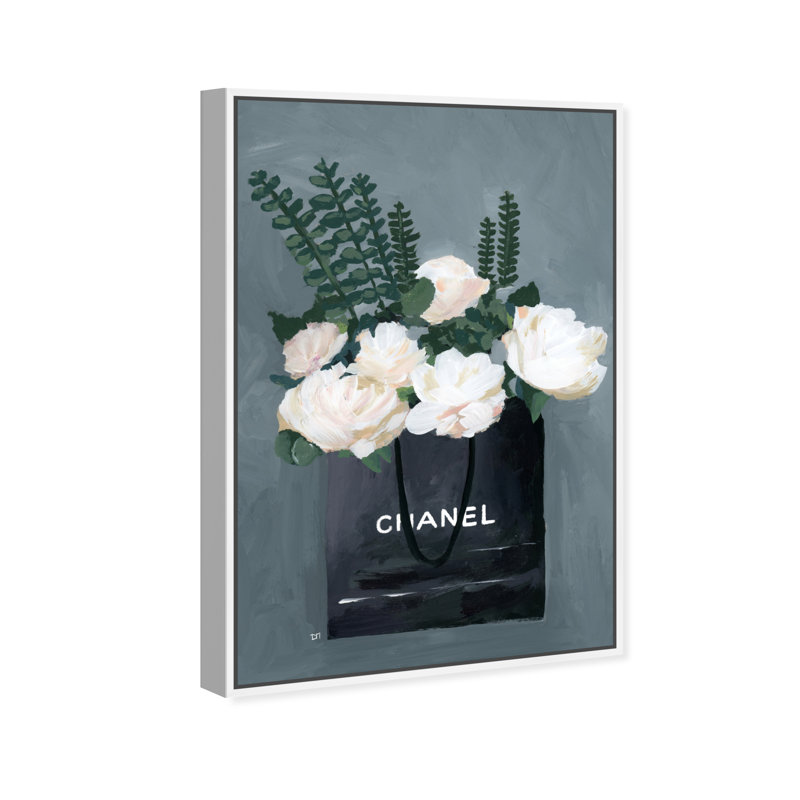 " Floral And Botanical Precious Finds Florals " Painting Print, 36" H x 24" W, White Framed