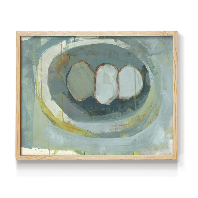 Blue Nest I -Framed Print - Restickable, Natural, 11" H x 14" W