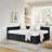 Upholstered Tufted Bed Frame With Two Drawers, Sofa Bed Frame With Comfortable Backrest And Armrests-753382441