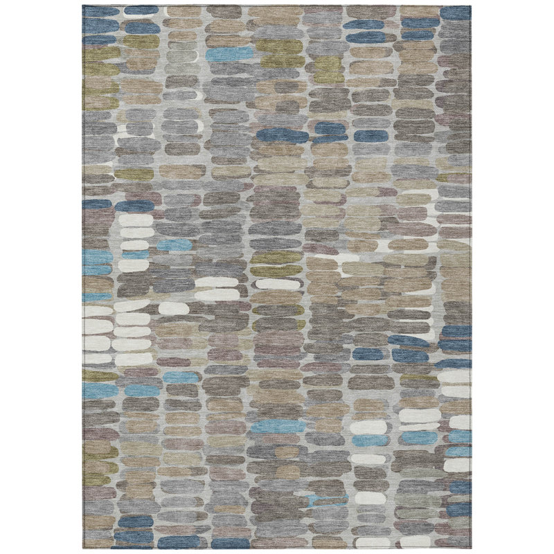 Machine Washable Indoor/Outdoor Chantille ACN2349 Abstract Rug, Rectangle 5' x 7'6"