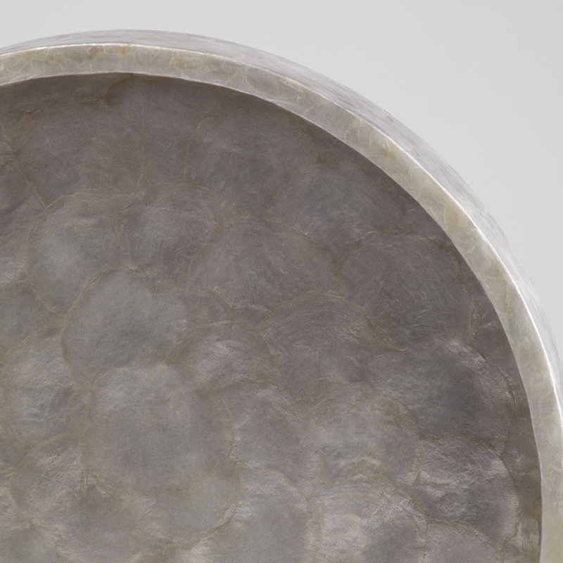 Triton Shell / Capiz Decorative Tray, Smoke, 2.5" H x 16" W x 16" D