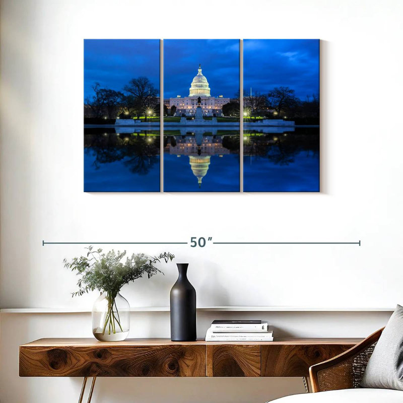 Capitol Building At Night, 24" H x 38" W