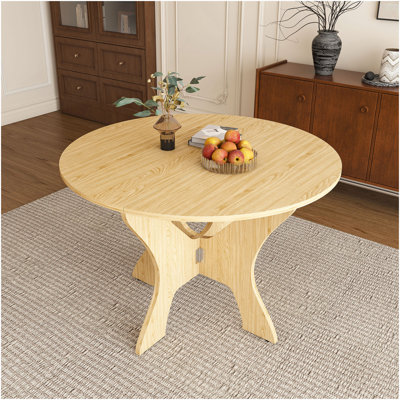 Table de salle à manger pliante 43 po pour petits espaces, table en panneau de fibres à densité moyenne avec placage de chêne sauvage