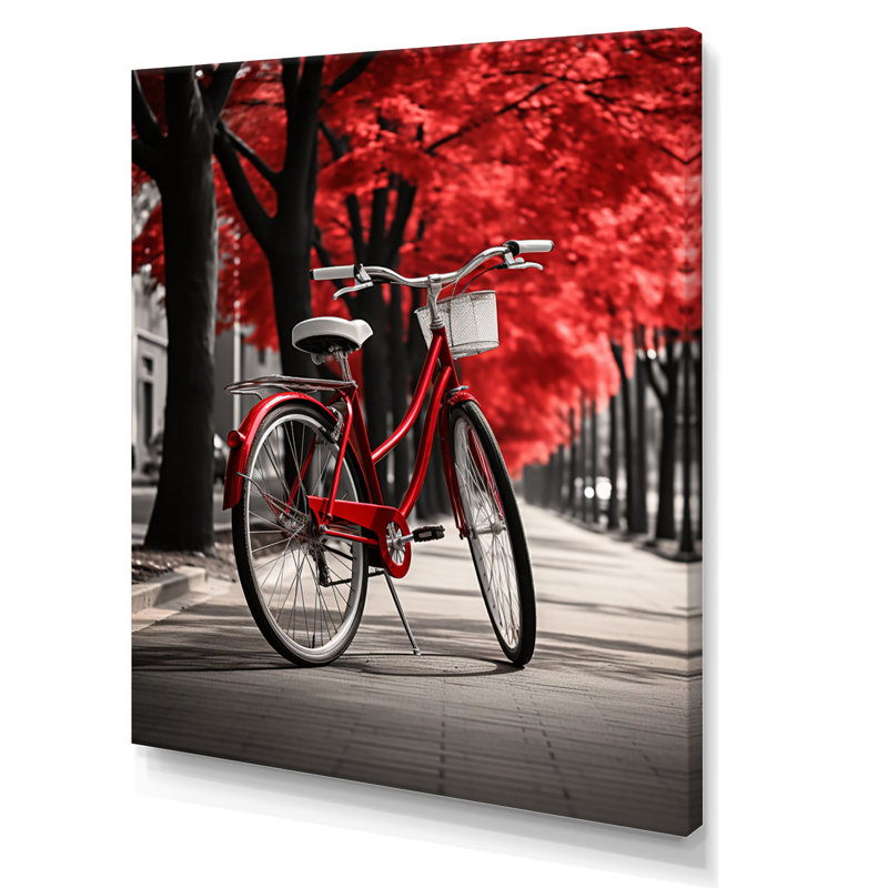 Lizzaicyclie bicyclette ivoire encadrée sur toile, H 20 po x l 12 po x P 1 po, Toile tendue