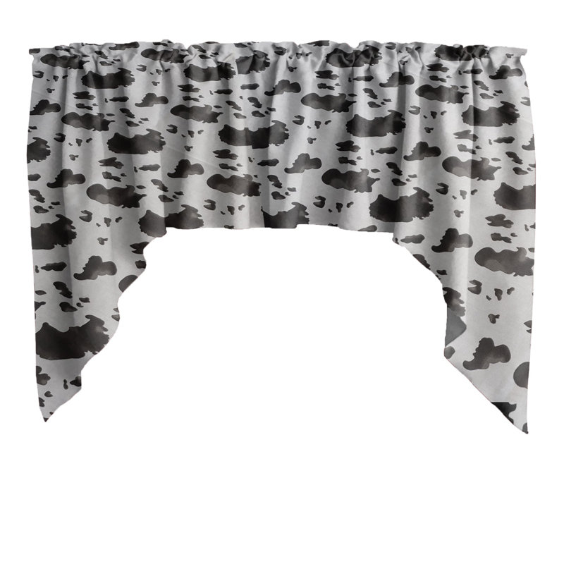 Cantonnière à imprimé vache, Noir