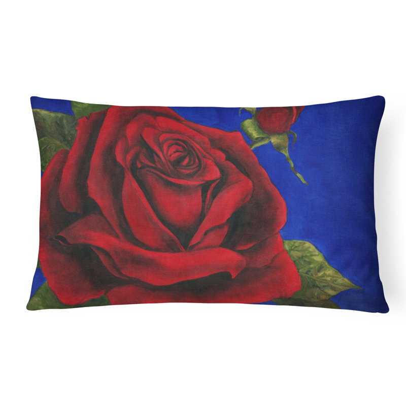  Coussin intérieur / extérieur en tissu Rose par Malenda Trick