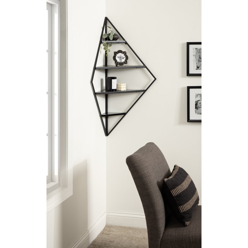 Pinel 4 Shelves Diamond Corner Shelf