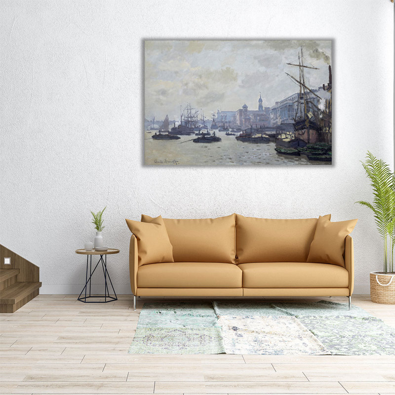 Le pont de la route en réparation, 1872 - reproduction d'art sur toile, H 12 po x l 18 po