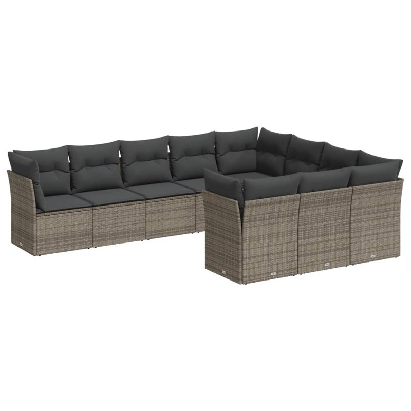 Vidaxl Garden Sofa Set Grey, Dark Grey