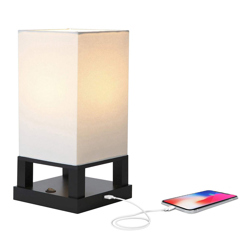 Bedside Lamp with USB Port, Black