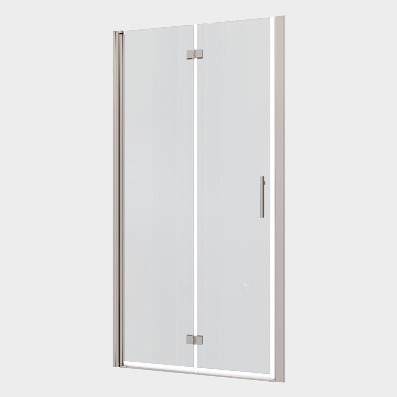 Porte de douche pivotante universelle à ajustement de 1 3/8 po avec finition en verre trempé de 1/4 po 3672