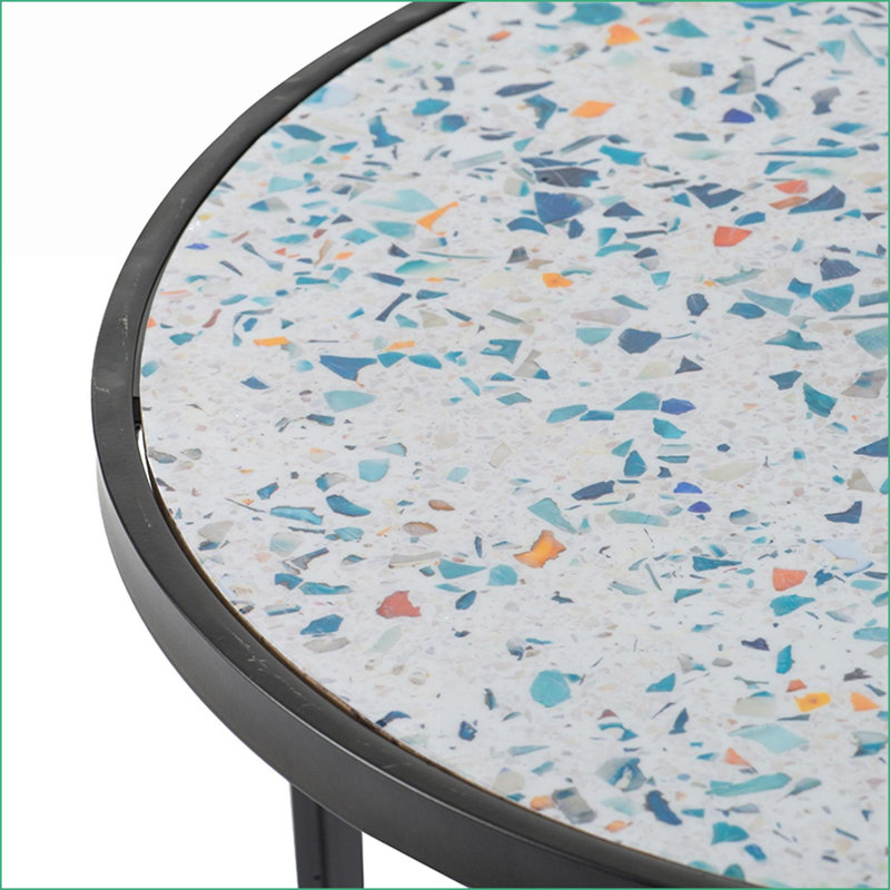 Ensemble de 2 tables basses gigognes en métal peu encombrantes, aucun assemblage requis pour le salon