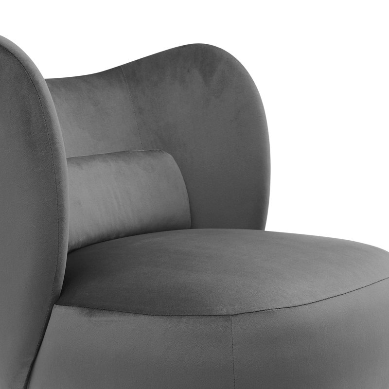 Emiline 61Cm Wide Barrel Chair, Grey Velvet