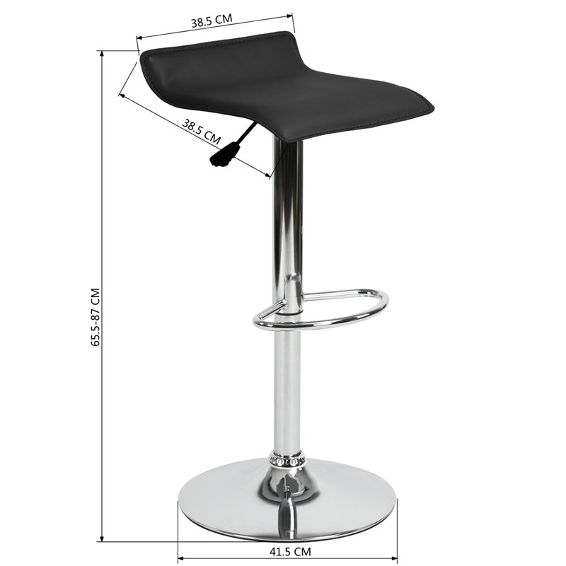 Christabelle Swivel Adjustable Height Counter Stool with Metal Frame
