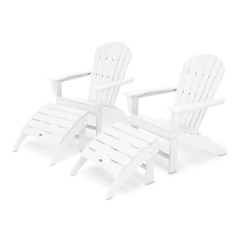 POLYWOOD South Beach 4-Piece Adirondack Set, White
