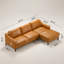 Canapé modulaire en cuir véritable avec cadre et pieds en bois massif 107,3 po Inniss-2049879479-2049879477