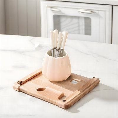 Add A Pop Of Color And Elegance To Your Kitchen With Our Ceramic Cutlery Storage Container Set! -  Latitude RunÂ®, 3F8BAB29D1E44C3383446B70E8C644AF