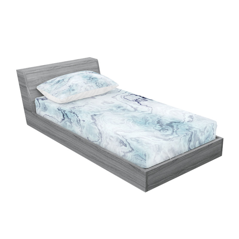 Drap-housse et coussin décoratif Ambesonne, Ensemble de draps pour lit simple très long + 3 p