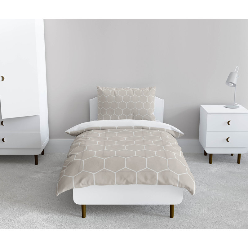 Comb Decorative Lightweight Comforter Set, Taupe