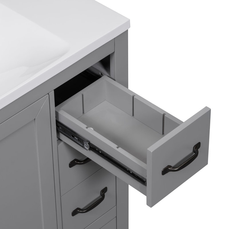 Meuble-lavabo de salle de bain sans lavabo, Gris