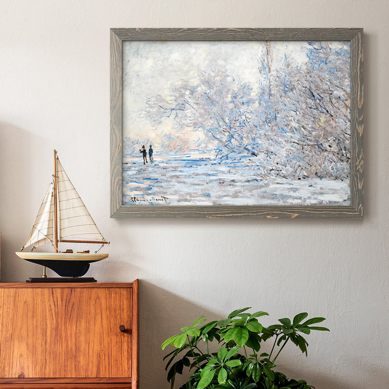 The Hoarfrost At Giverny, 1885, reproduction d'art sur toile, Gris, H 28 po x l 42 po x P 1,5 po