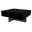 Table basse carrée ultrabrillante, 4 sections de rangement cachées, coulissante extensible, 31,5 po x 31,5 po, pour table d'ameublement avec tiroirs, plateau coulissant, décoration-844154272