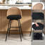 Swivel Upholstered Chenille Bar Stool-1147314529