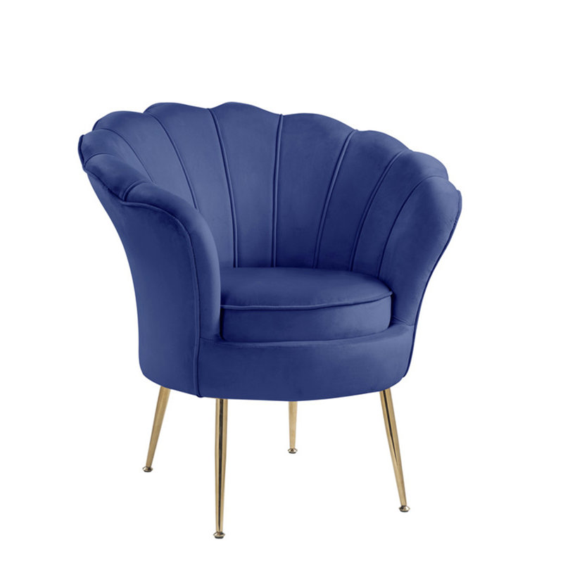 Jaonna Velvet Club Chair, Blue