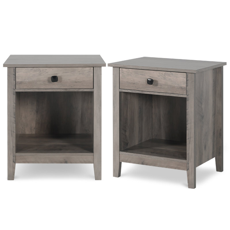 Ensemble de 2 tables de chevet grises, Gris