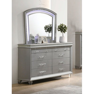 Commode double 8 tiroirs avec miroir Belliveau