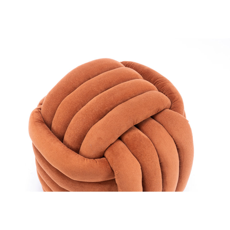 Modern Stool In Orange - Chenille Fabric For Comfortable Seating. 19.29" D X W 17.46" H, 14.96 Lbs. Material, Foam Filled, Wooden Frame, 250 Lbs Capacity, Effortless To Use Living Areas. Soft