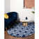 Glam Navy Blue Silver Area Rug